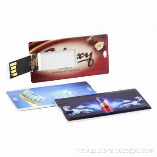 Rectangle-shaped USB Cards/Flash Drives with 1-128GB Memory Capacity, Customized Logos Available